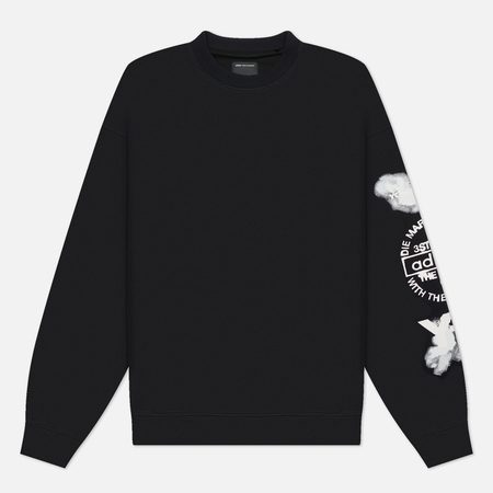 Мужская толстовка Y-3 Graphic Stacked Logo Crew, цвет чёрный