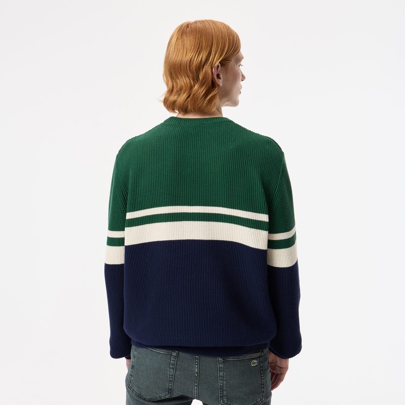 Мужской свитер Lacoste в полоску классического кроя 2
