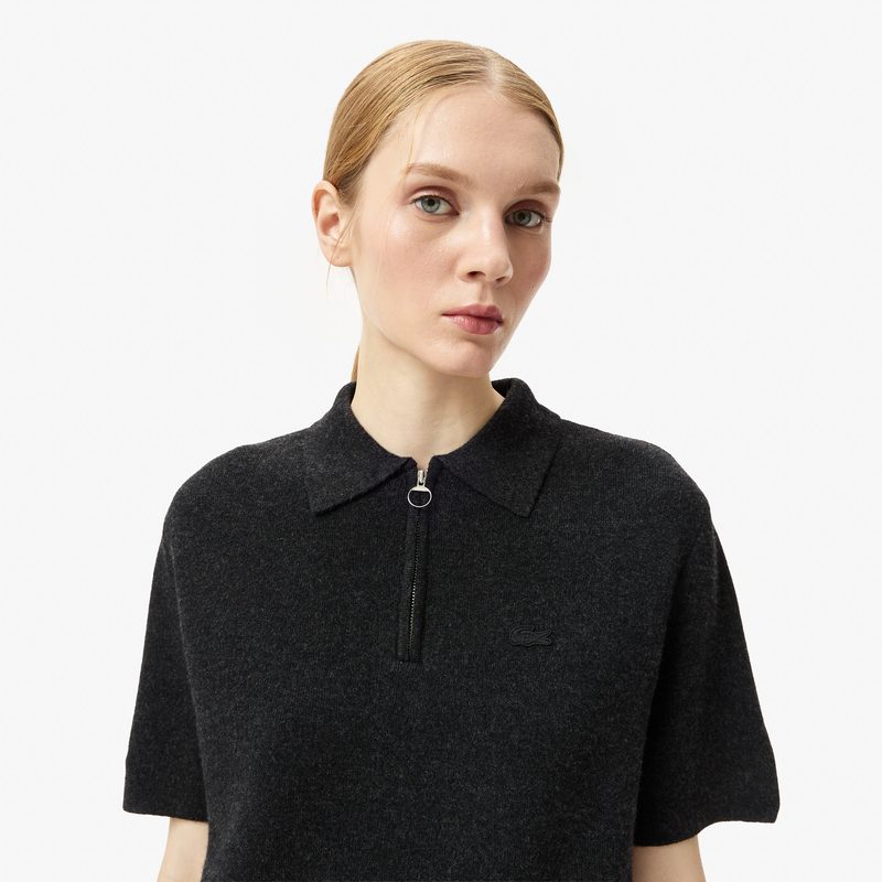 Женская кофта Lacoste с коротким рукавом и воротом на молнии классического кроя 3
