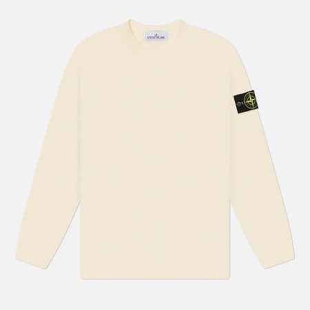 Мужской свитер Stone Island Micro Stitch Soft Organic Cotton, цвет бежевый
