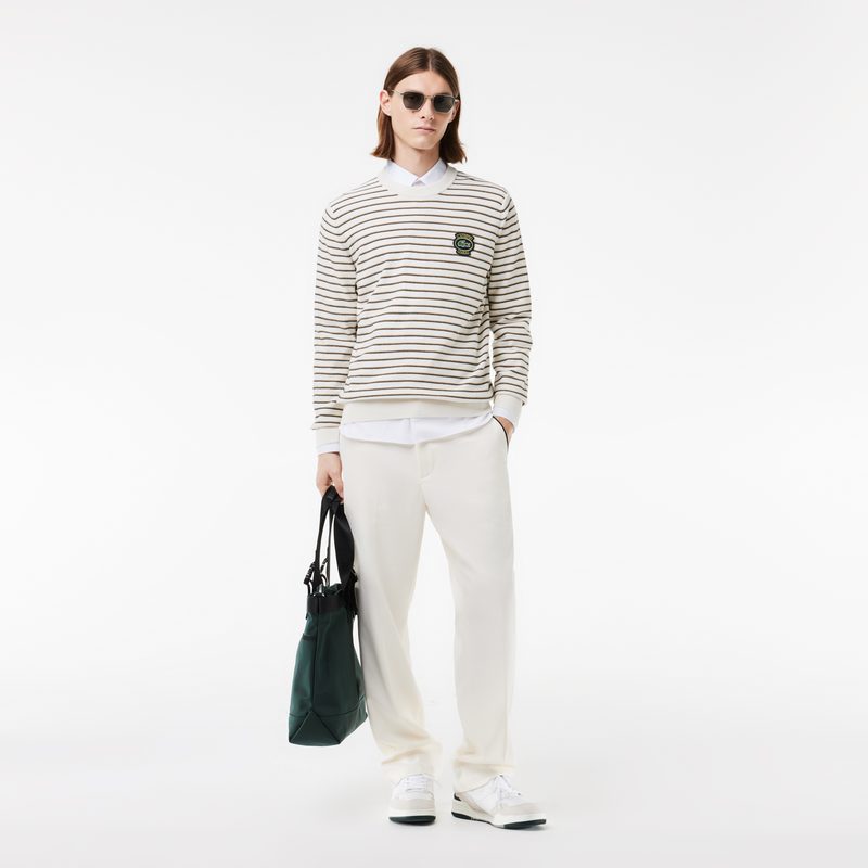 Хлопковый свитер Lacoste с круглым вырезом 4