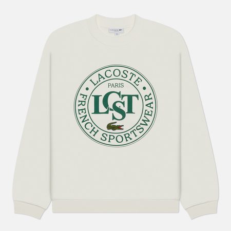 Мужская толстовка Lacoste Loose Fit Printed Fleece, цвет белый