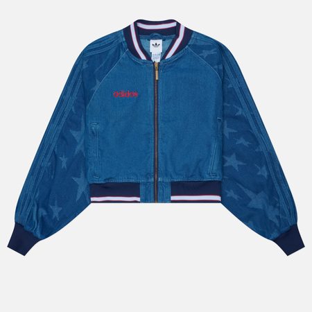 Женская куртка бомбер adidas Originals SST Denim Graphic Varsity, цвет голубой