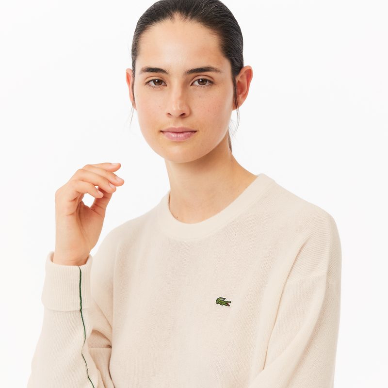 Женский шерстяной свитер Lacoste с круглым вырезом 3