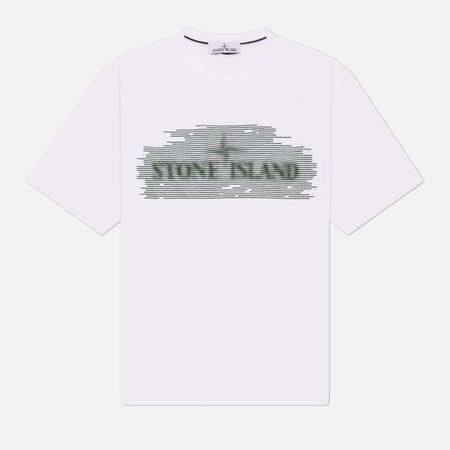Мужская футболка Stone Island Optical One Print, цвет белый