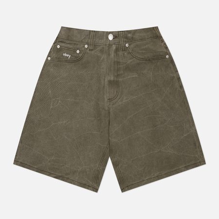 Мужские шорты OBEY Bigwig Baggy Denim, цвет оливковый