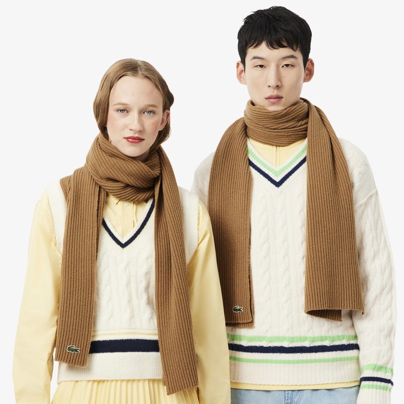 Шерстяной шарф Lacoste унисекс 3