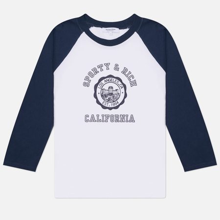 Женский лонгслив Sporty & Rich California Emblem Soft Baseball, цвет белый
