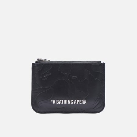 Кошелек A Bathing Ape Solid Camo Leather Pouch, цвет чёрный