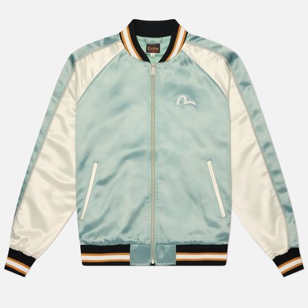 Мужская куртка бомбер Evisu Vintage Faded Souvenir, цвет зелёный