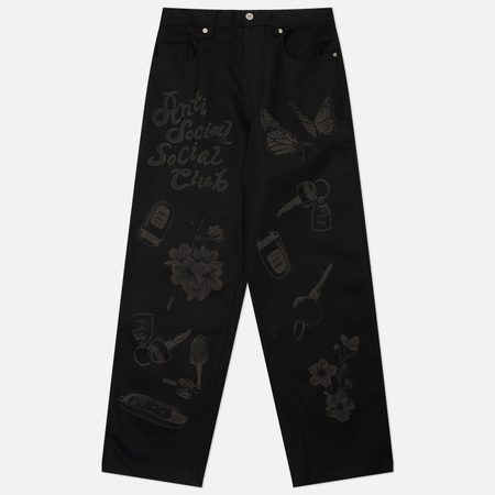 Мужские джинсы Anti Social Social Club Laser-Etched, цвет чёрный