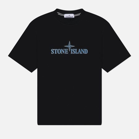 Мужская футболка Stone Island Institutional Three Print Motif, цвет чёрный
