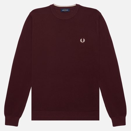 Мужской свитер Fred Perry Pique Stitch, цвет бордовый