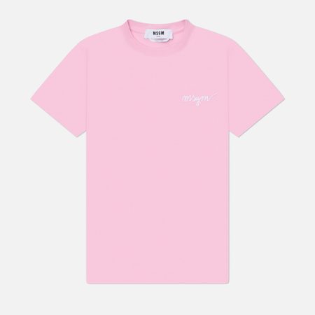 Женская футболка MSGM Italics Logo, цвет розовый