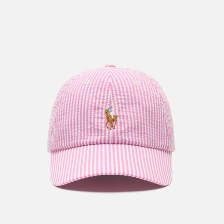 Кепка Polo Ralph Lauren Classic Sport Stretch Seersucker, цвет розовый