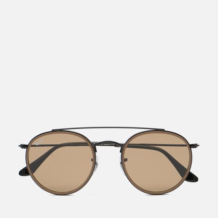 Солнцезащитные очки Ray-Ban Round Double Bridge Polarized+, цвет чёрный