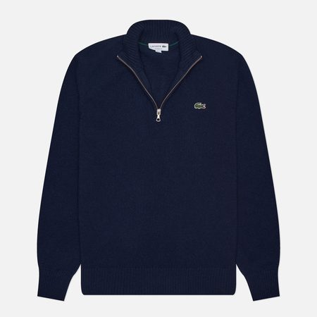 Мужской свитер Lacoste Zipped High Neck Carded Wool, цвет синий