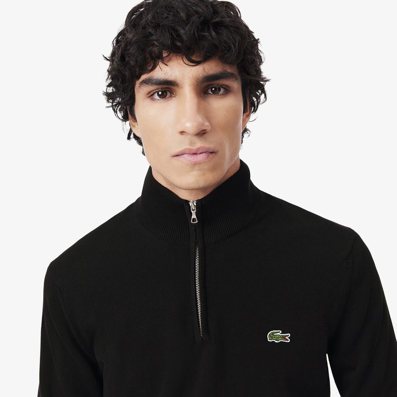 Мужской хлопковый свитер Lacoste на молнии с высоким воротом 3