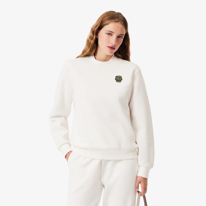 Женский свитшот Lacoste с круглым вырезом и нашивкой 5