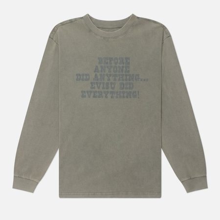 Мужской лонгслив Evisu Vintage Fire Daicock, цвет серый