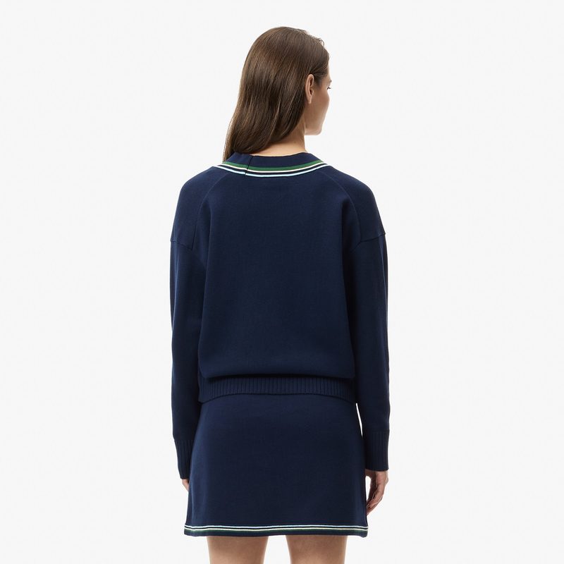 Женский вязаный кардиган Lacoste классического кроя 2