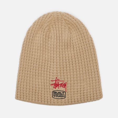 Шапка Stussy Waffle Skullcap Built Tough, цвет бежевый