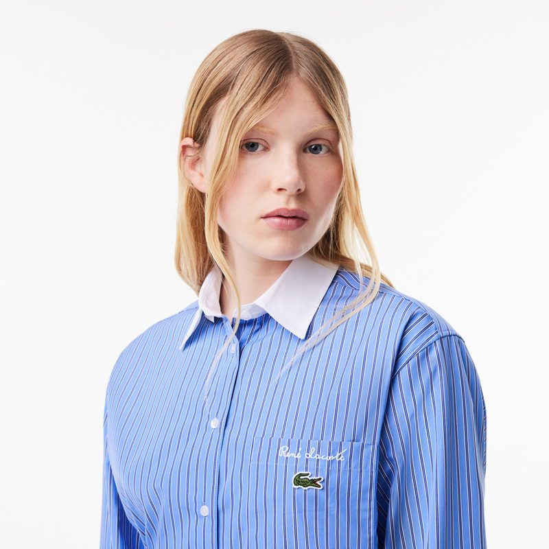 Платье - поло Lacoste в полоску с длинным рукавом и поясом 3