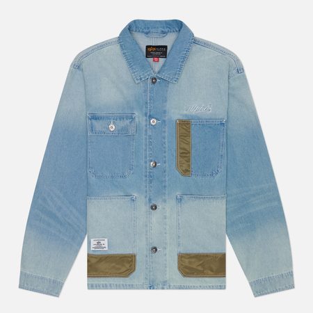 Мужская джинсовая куртка Alpha Industries Denim Relaxed Chore, цвет голубой