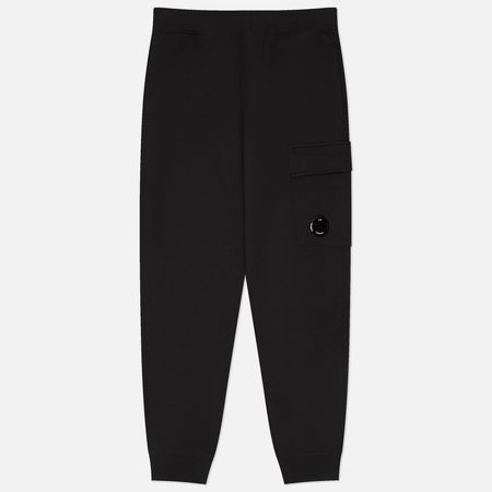 Мужские брюки C.P. Company Diagonal Raised Fleece Lens Regular Fit, цвет чёрный
