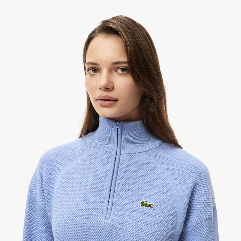 Женский свитер Lacoste свободного кроя с высоким воротом на молнии 3