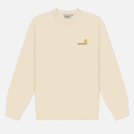 Мужская толстовка Carhartt WIP American Script, цвет бежевый