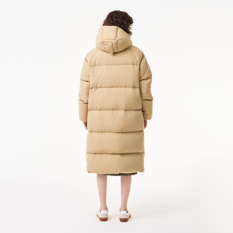 Женский длинный пуховик Lacoste с капюшоном 2