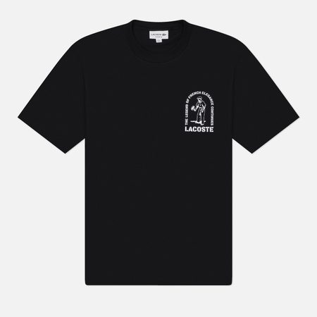 Мужская футболка Lacoste Printed Cotton, цвет чёрный