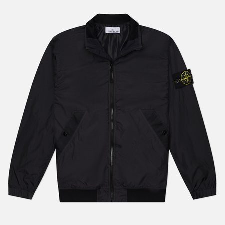 Мужская куртка ветровка Stone Island Crinkle Reps NY Stand Collar, цвет чёрный