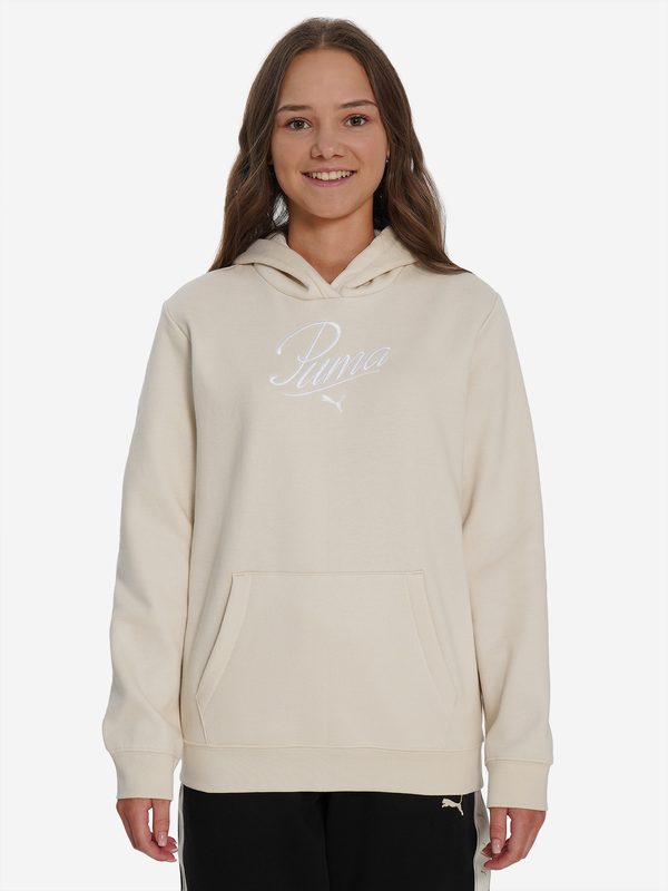 Худи для девочек PUMA Script, Бежевый 2
