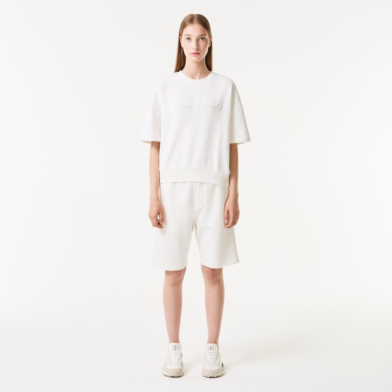 Женская толстовка Lacoste свободного кроя с коротким рукавом 5