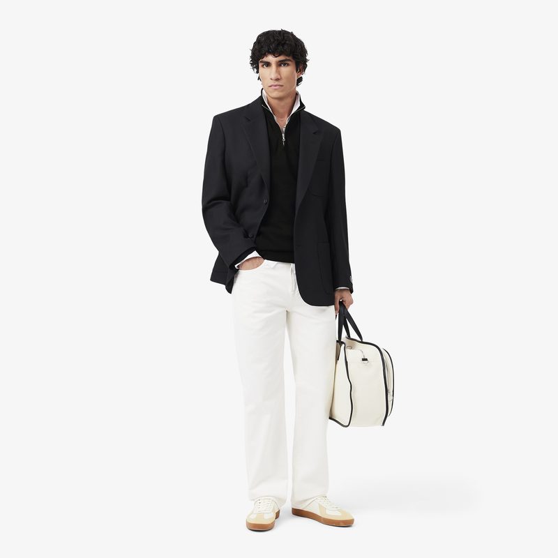 Мужской хлопковый свитер Lacoste на молнии с высоким воротом 4