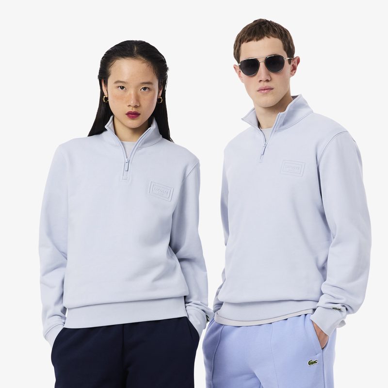 Хлопковая толстовка Lacoste унисекс с воротником-стойкой