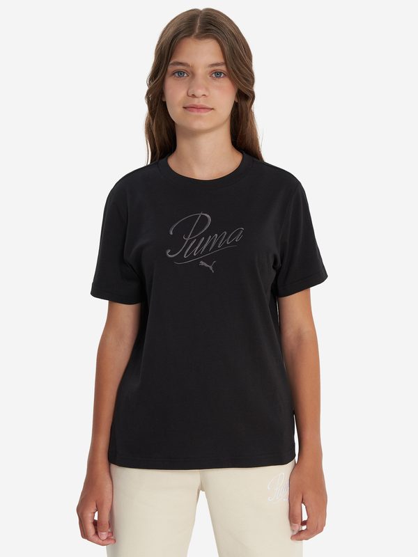 Футболка для девочек PUMA Ess Script, Черный 2