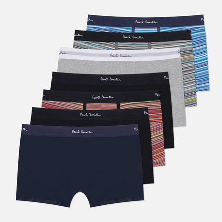 Комплект мужских трусов Paul Smith Organic Cotton Signature Stripe Mixed Boxer Briefs 7-Pack, цвет комбинированный