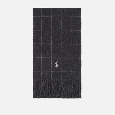 Шарф Polo Ralph Lauren Windowpane Reversible, цвет серый