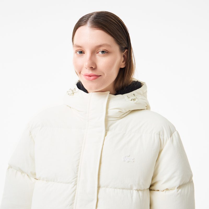 Женский длинный пуховик Lacoste с поясом 3