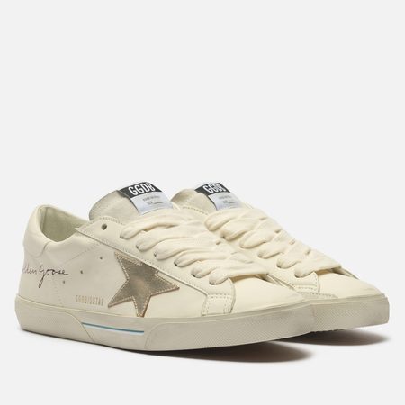 Мужские кроссовки Golden Goose Super-Star Laminated Leather Star, цвет белый
