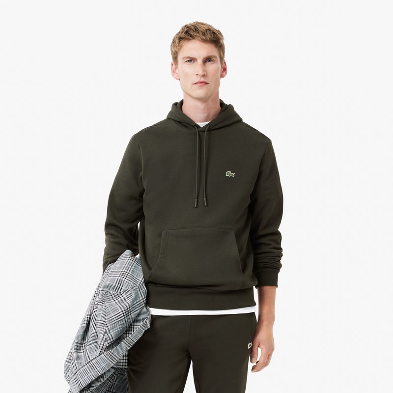 Мужское худи Lacoste классического кроя с флисом