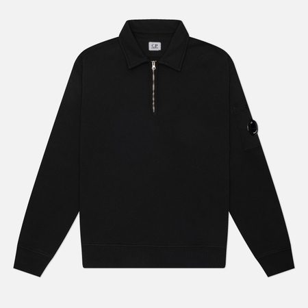 Мужская толстовка C.P. Company Malfile Fleece Lens Half-Zip, цвет чёрный