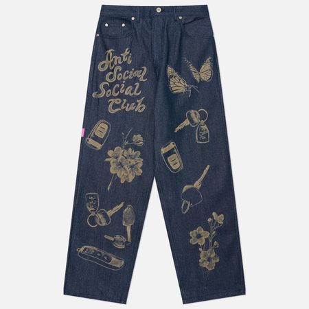 Мужские джинсы Anti Social Social Club Laser-Etched, цвет синий