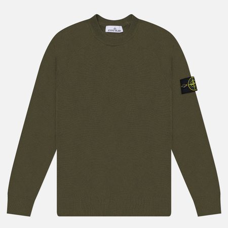 Мужской свитер Stone Island Light RWS Geelong Wool, цвет оливковый