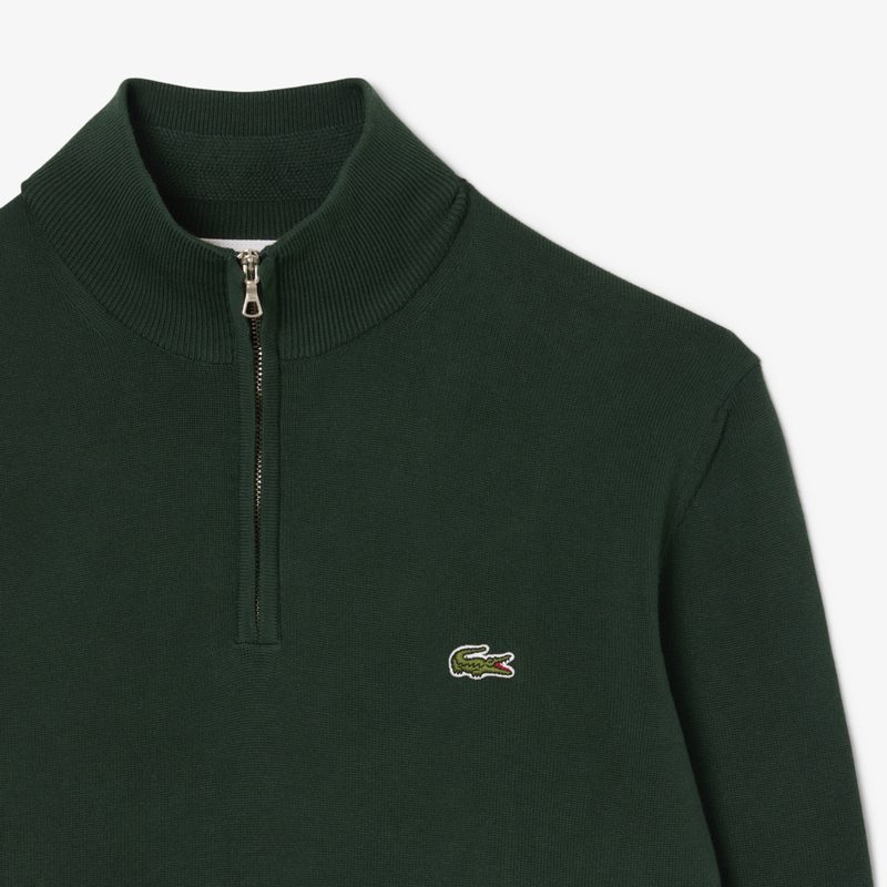 Мужской хлопковый свитер Lacoste на молнии с высоким воротом 5