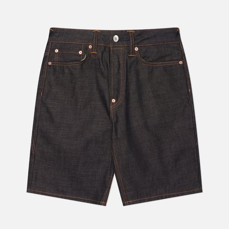Мужские шорты Evisu Heritage Seagull Printed Pocket Denim, цвет синий