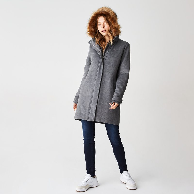 Женская утеплённая куртка Lacoste с мехом 5
